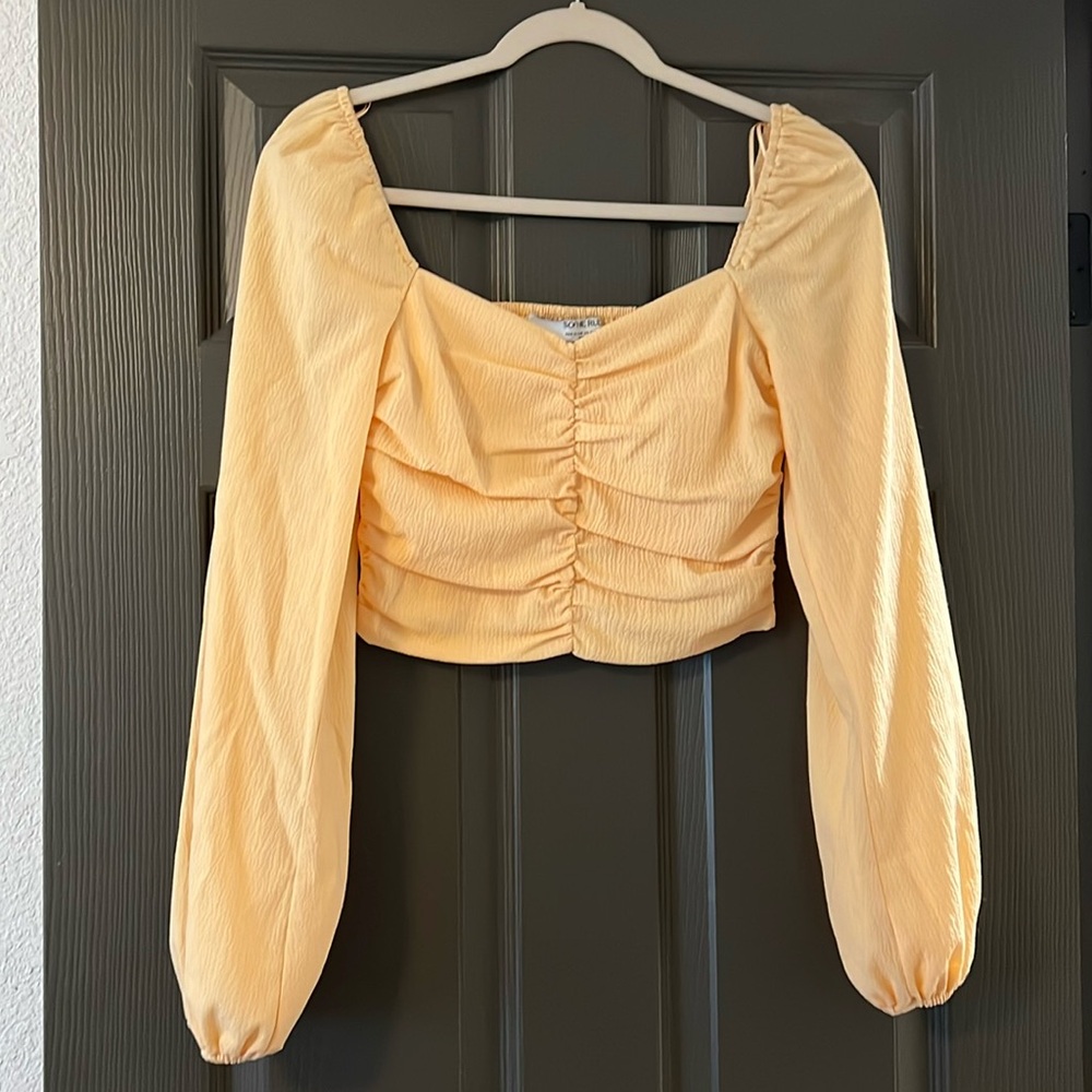 Gauzy cinched crop top